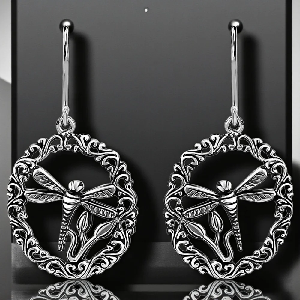 Balinese Dragonfly Earrings in Sterling Silver 4.35 Grams